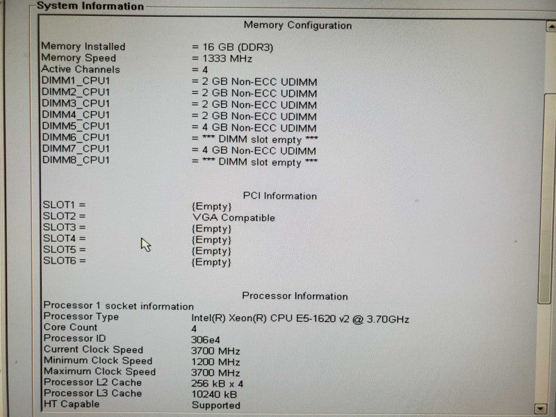 Dell Precision T3610 E5-1620 v2 3.7GHz 16GB DDR3 |