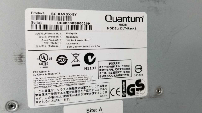 Quantum DLT-Rack2 BC-RAXDX-EY / 2x DLT-S4 Tape drive 800 GB /1.6 TB  #