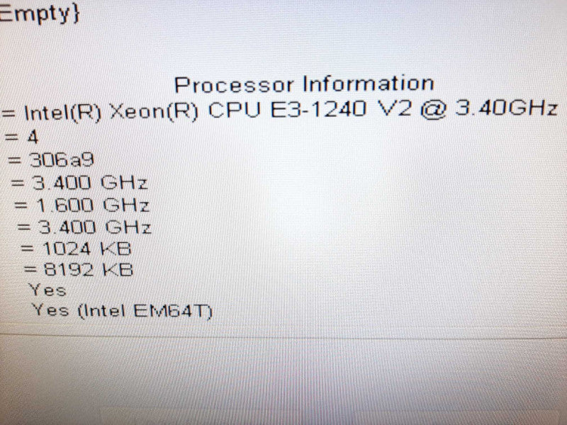 Dell Precision T1650 E3-1240 v2 3.4GHz QC/8GB, Quadro K600, NO RAID/HDDs ~
