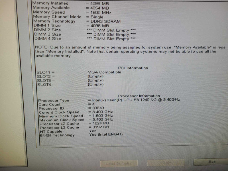 Dell Precision T1650 Xeon E3-1240 v2 @ 3.40 Ghz 4GB No HDD No GPU [