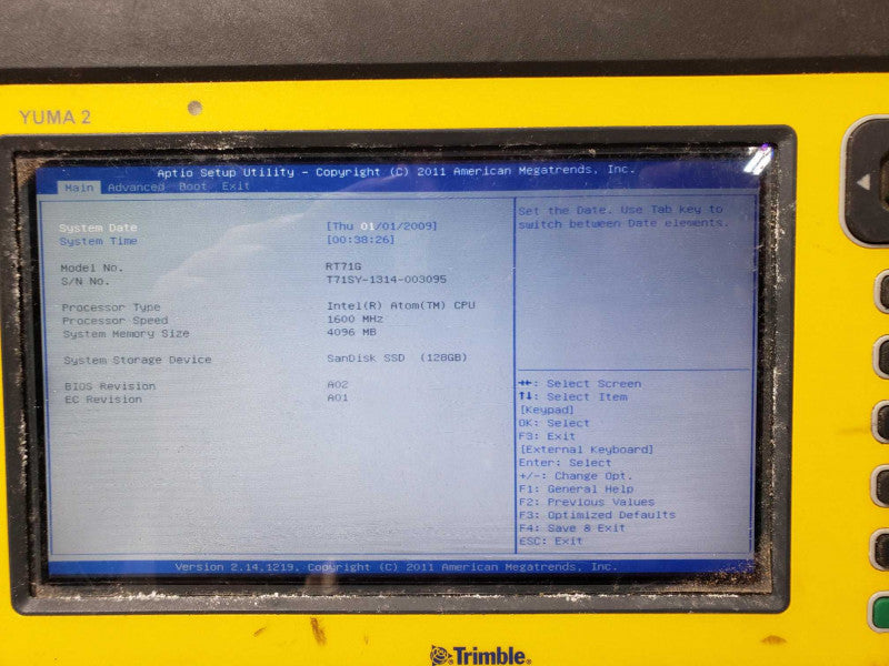 Trimble yuma2 RT71G field link Intel Atom 1.6GHz 4GB 128GB SSD +