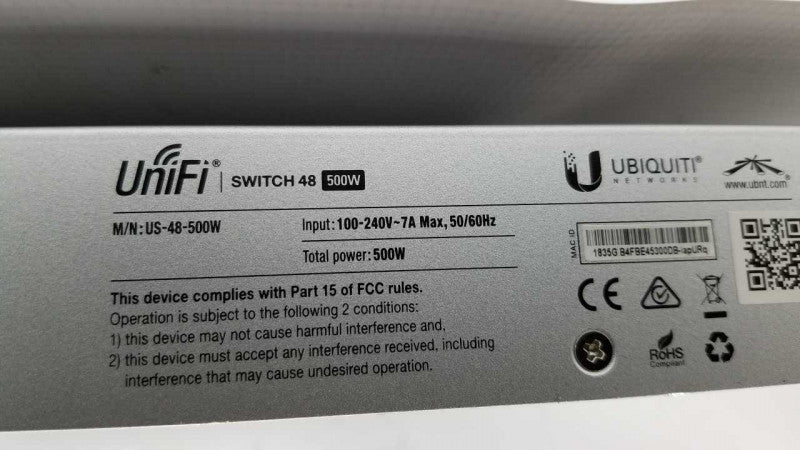 Unifi Ubiquity Switch 48 500W US-48-500W / reset #