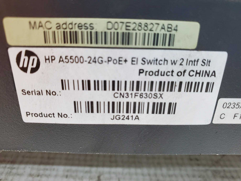 HP JG241A A5500-24G-PoE+ EI 48-Port w/ 2 intf Slt Gigabit Ethernet Switch :