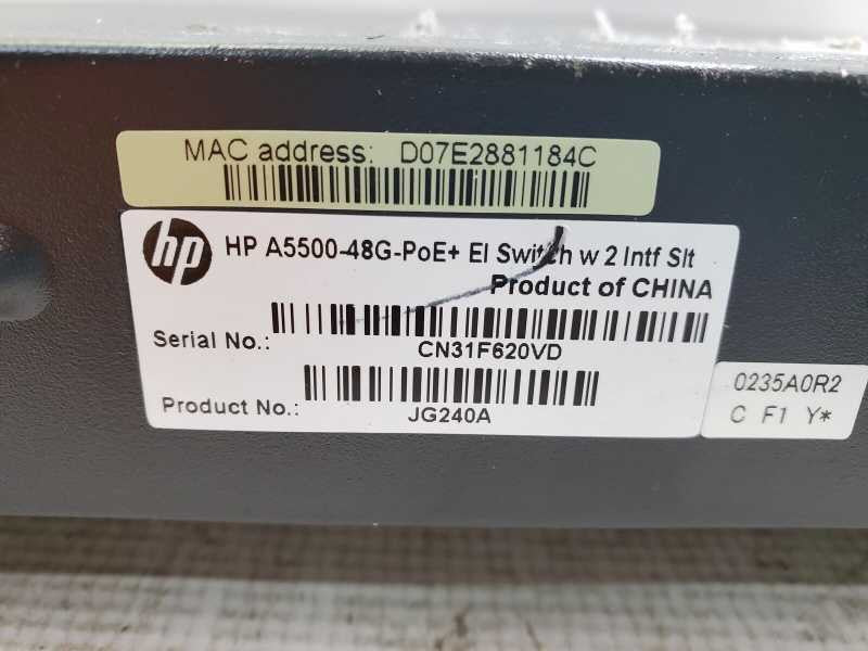 HP JG240A A5500-48G-PoE+ EI 48-Port w/ 2 intf Slt Gigabit Ethernet Switch :