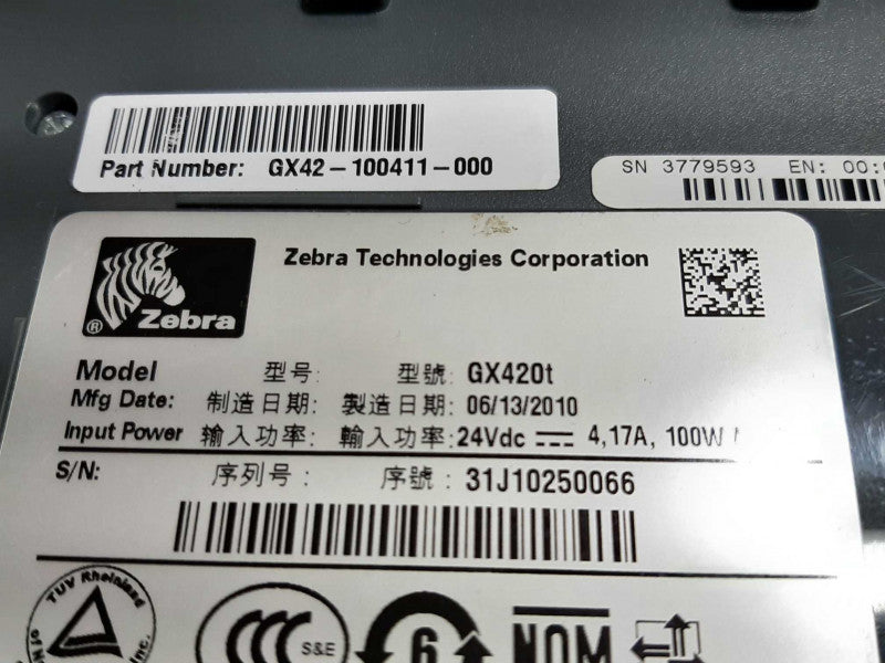 Zebra Model GK420t, USB/Ethernet Thermal Label Printer ~