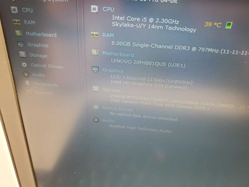 Lenovo T560 15.6\\" laptops, Intel i5-6200U, 8GB Ram, 240GB SSD :