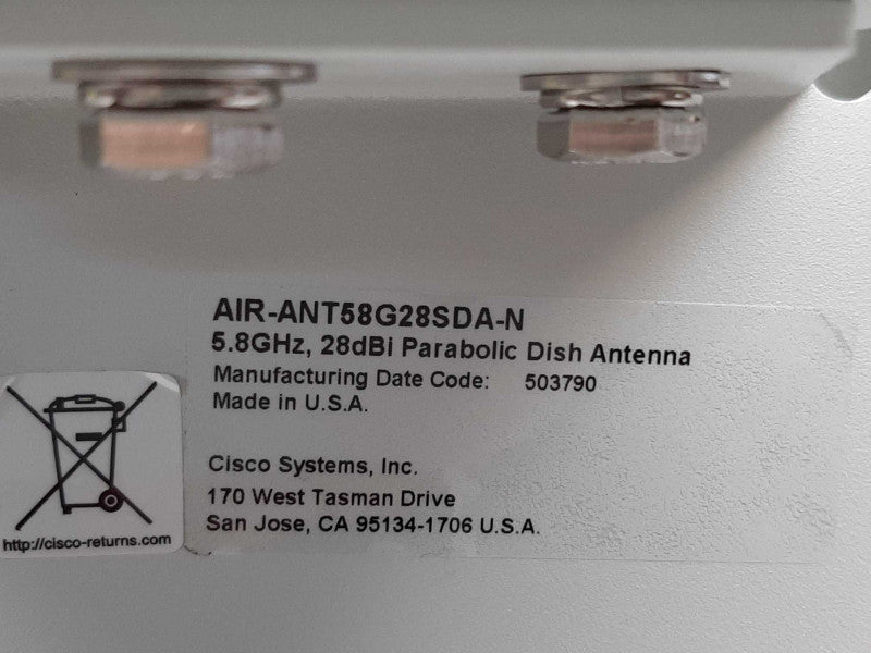 Cisco AIR-ANT58G28SDA-N 5.8GHz 28dBi Parabolic Dish Antenna -No IDU/ODU +