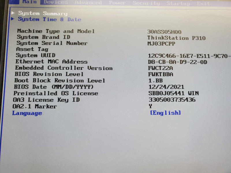 Lenovo ThinkStation P310, Xeon E3-1230 V5 @3.4GHz, 8GB RAM, Quadro K620 )