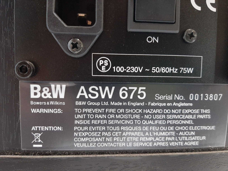 Bowers & Wilkins B&W ASW 675 Subwoofer ~