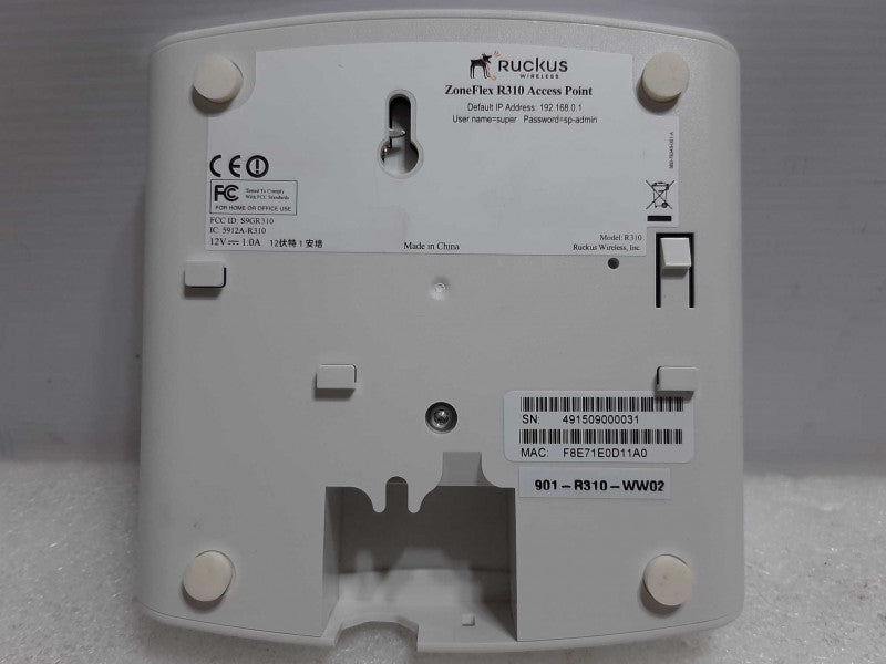Ruckus ZoneFlex R310 Access Point, FACTORY RESET ~