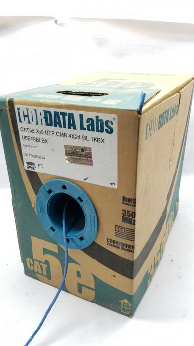 CorData Labs CAT5E 350 UTP CMR 4x24 BL 1KBX network wiring #