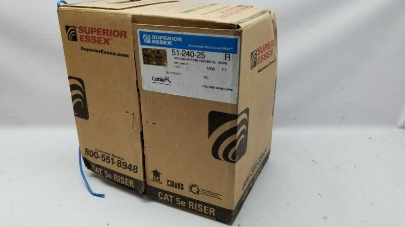 SUPERIOR ESSEX Riser Copper Cable, 4 Pair, 24 AWG, MARATHON 150, Category 5e #