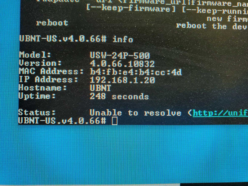UBIQUITI UNIFI Switch 24 500W US-24-500W 24-Port PoE Switch _Factory Reset )
