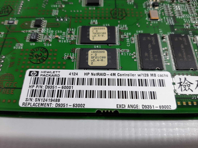 HP NETRAID-4M CONTROLLER W/ 128MB CACHE D9351-60001 ADAPTEC AAC-3642 AAC-90 ~