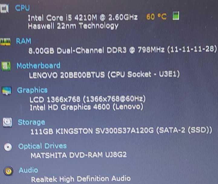 Lenovo ThinkPad T540p i5-4210M 2.6GHz 8GB RAM 120GB SSD 15.6\\" $