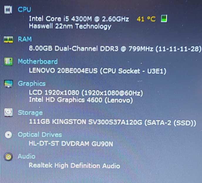 Lenovo ThinkPad T540p i5-4300M 2.6GHz 8GB RAM 120GB SSD15.6\\" $