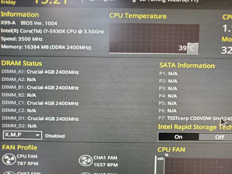 Custom PC- ASUS X99-A i7-5930K 3.5GHz 16GB DDR4 |