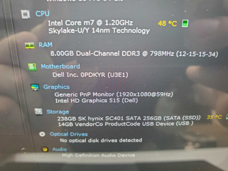 Dell Latitude 7275, M7-6Y75 1.2GHz 8GB RAM 250GB SSD |