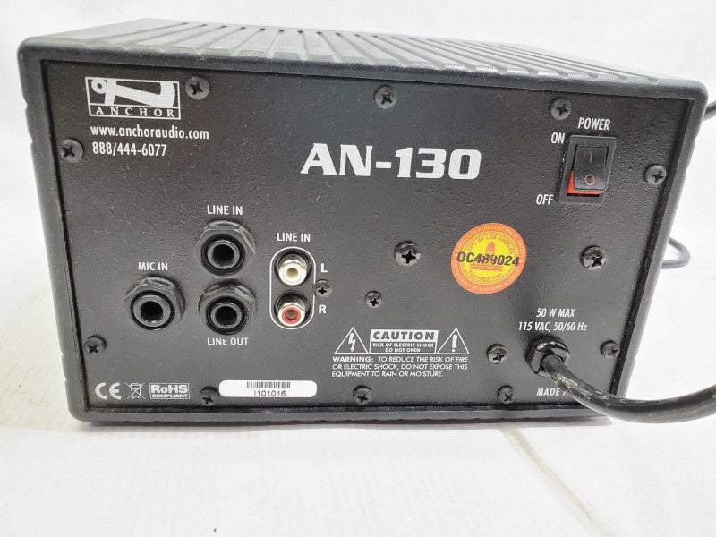 Anchor AN-130 Portable Powered Black Speaker PA System _Power-on tested )
