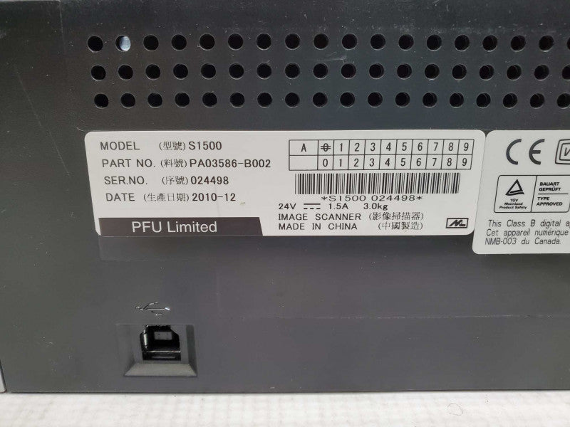 Fujitsu ScanSnap S1500 Color Duplex Document Scanner _ Power-on Tested )
