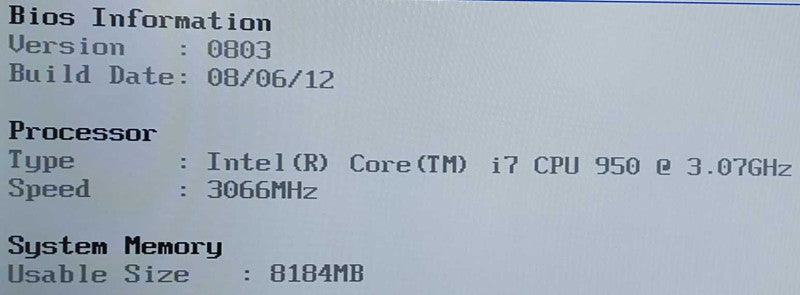 Asus P6X58-DE i7-950 3.07Ghz 8GB DDR3 RAM (No IO Shield)  $