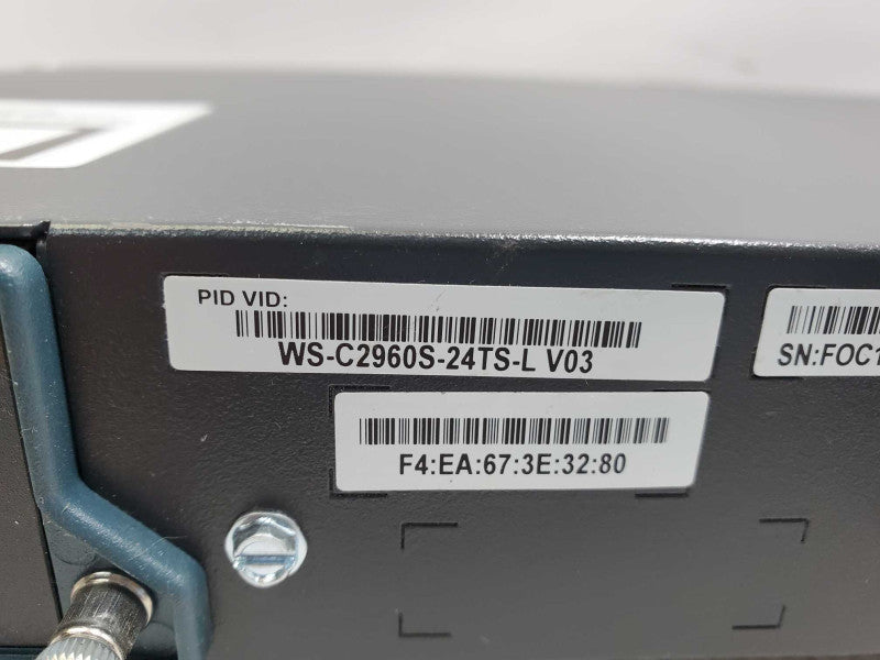 Cisco Catalyst WS-C2960S-24TS-L V03 24-Port Gigabit Managed Switch PoE )