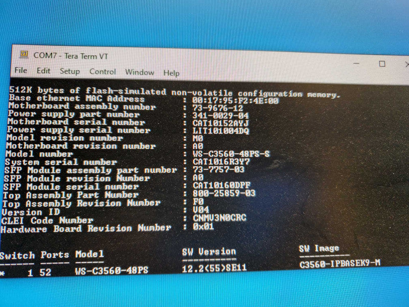 Cisco WS-C3560-48PS-S V04 48-Ports Layer 3 PoE Ethernet Managed Switch )