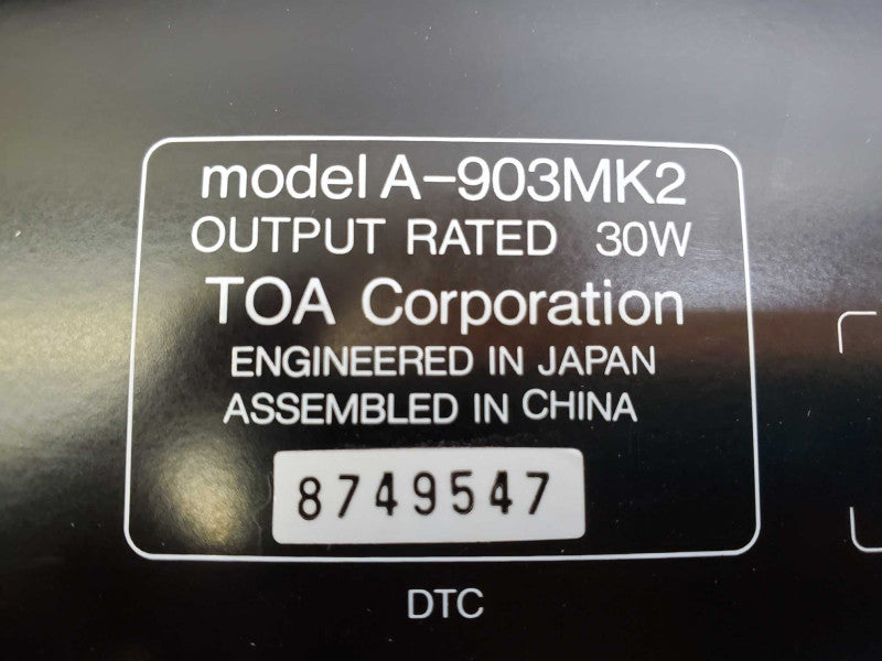 TOA 900 Series II 8 Channel Mixer Power Amplifier A-903MK2 )