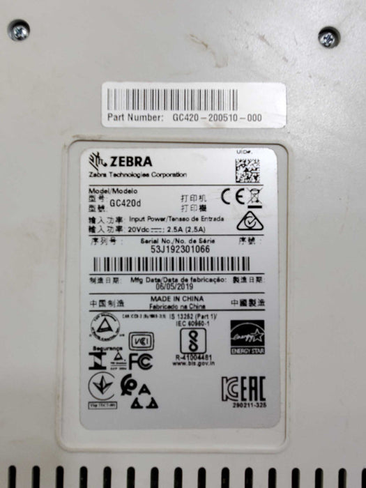 Zebra Thermal Printer, Model GC420d,  Direct Thermal USB Serial Label Printer )