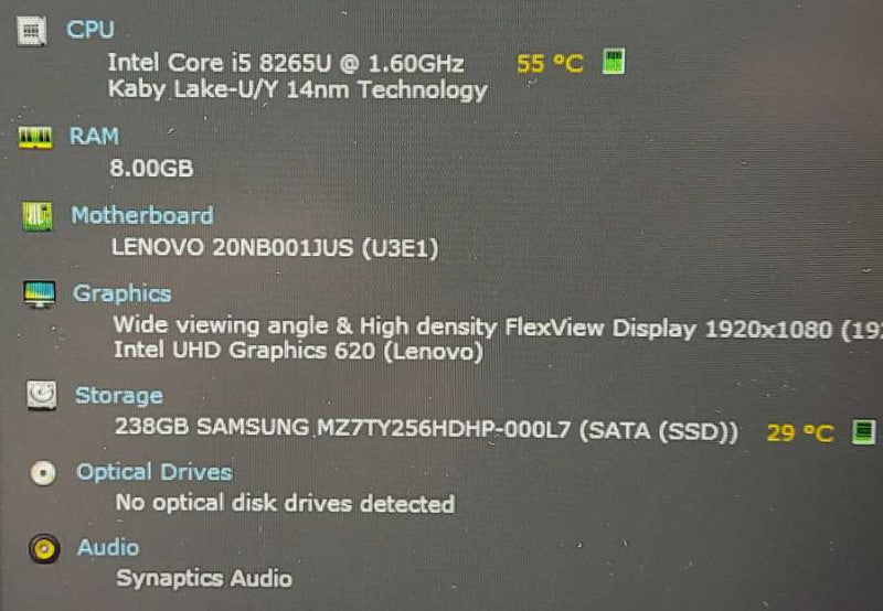 Lenovo ThinkPad E590 i5-8265U 1.6GHz 8GB RAM 256GB SSD 15.6\\" $