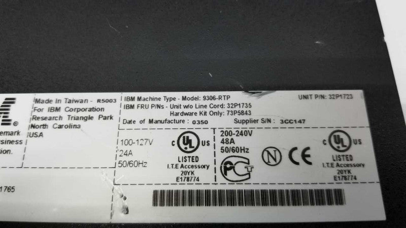 IBM 9306-RTP 32P1723 PDU / 3x outlets / AS-IS / REPAIRS #