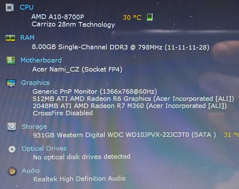 Acer Aspire E5-552G AMD A10-8700P 1.8Ghz 8GB RAM 1TB HDD 15.6\\" $