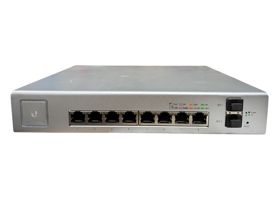 Ubiquiti UniFi 8-Port Gigabit Managed PoE Switch 2 SFP Ports (US-8-150W)
