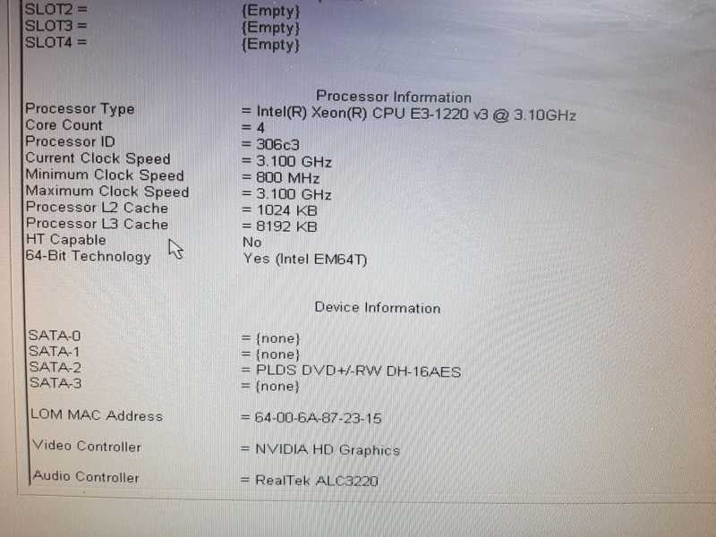Dell Precision T1700, Xeon E3-1220 v3, 16GB Ram :