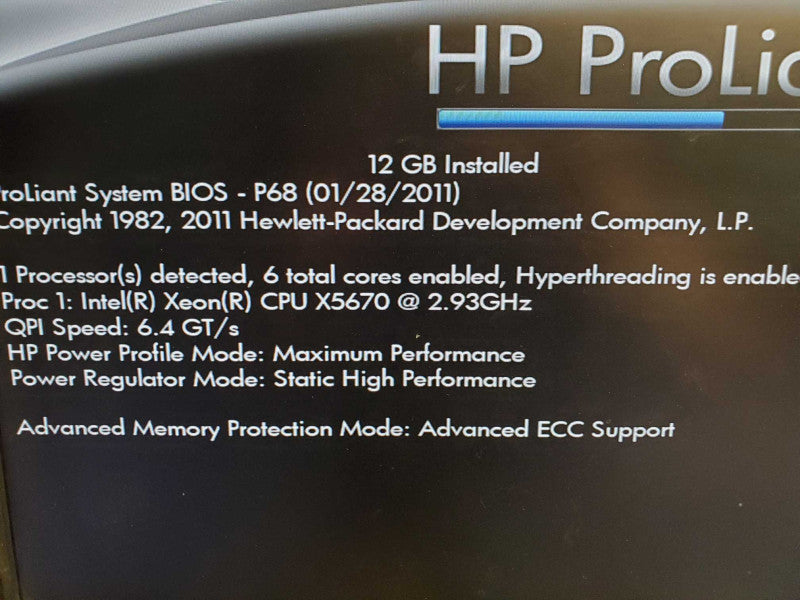 HP ProLiant DL360 G7, 1x Xeon X5670, 12GB DDR3, 2.5\\" Bays :