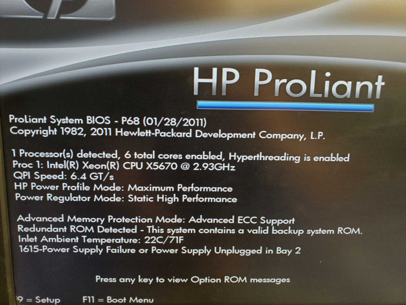 HP ProLiant DL360 G7, 1x Xeon X5670, 12GB DDR3, 2.5\\" Bays :