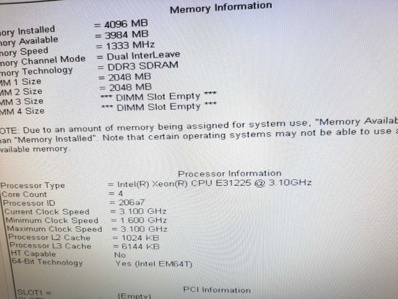 DELL Precision T1600 Xeon E3-1225 3.1GHz QC/4GB, NO GPU, NO HDDs ~