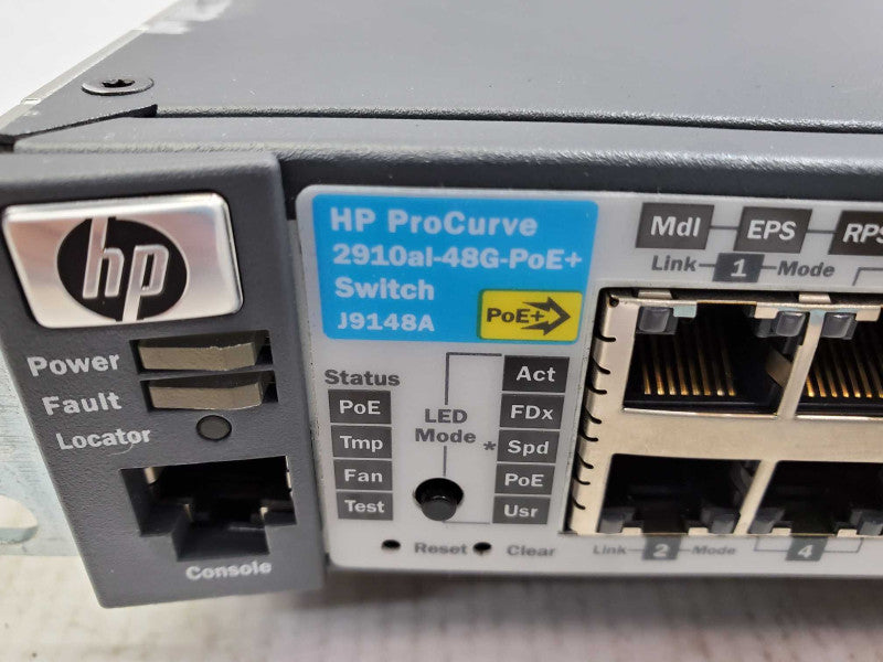 HP ProCurve J9148A 2910al-48G-PoE+ 48-Port Gigabit Ethernet Switch _Reset )