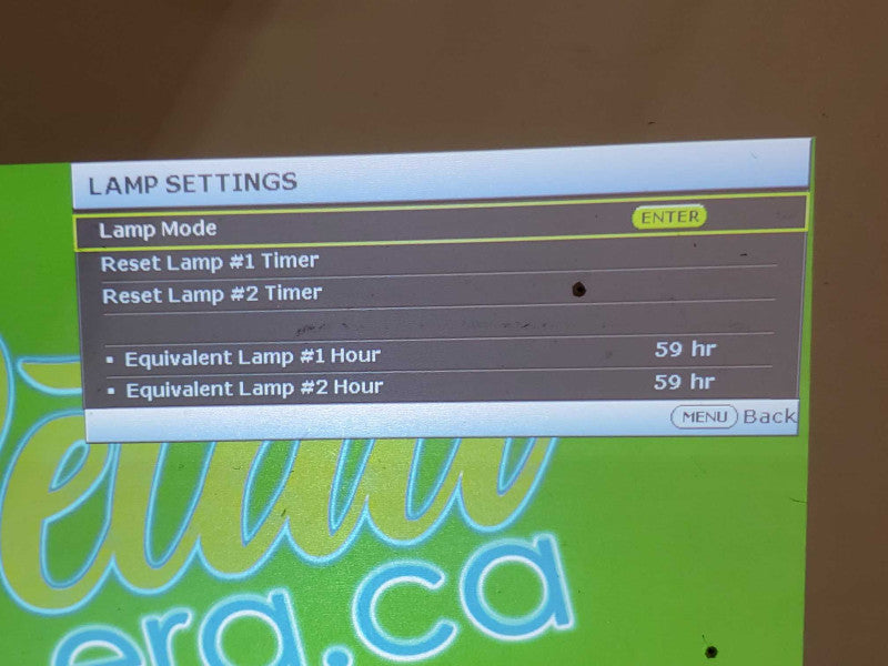 BenQ SP920P Projector, 59 Lamp Hrs Lamps #1 and #2 |