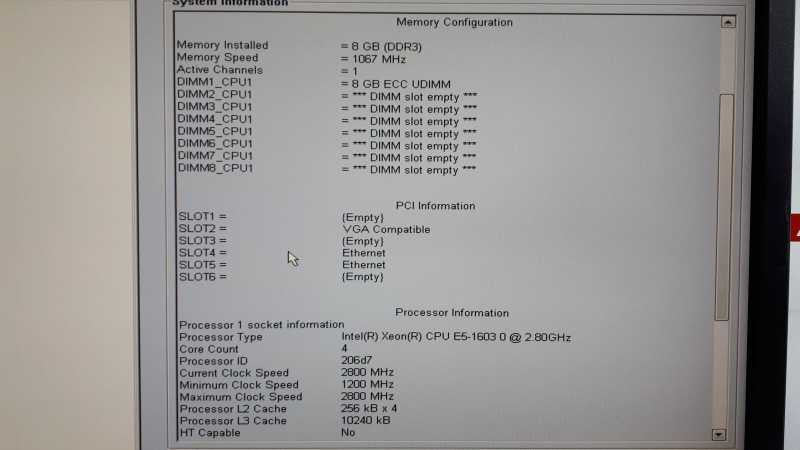 Dell Precision T3610, Xeon E5-1603, 8GB Ram,  Nvidia NVS 510 :