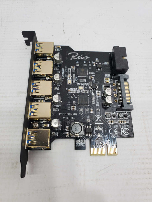 5-Port USB 3.0 PCIE PC Controller Card with Internal USB Header - PCE7USB-R02 |