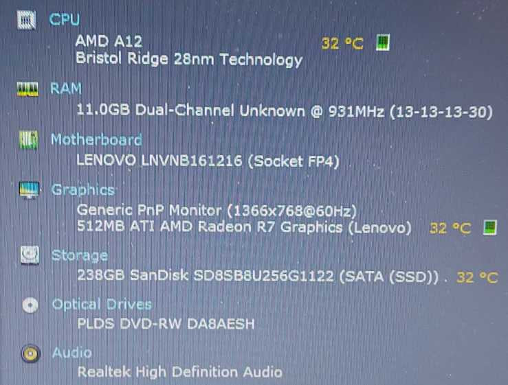 Lenovo IdeaPad 320-15ABR 80XS AMD A12-9720P 11GB RAM 256GB SSD 15.6\\" $