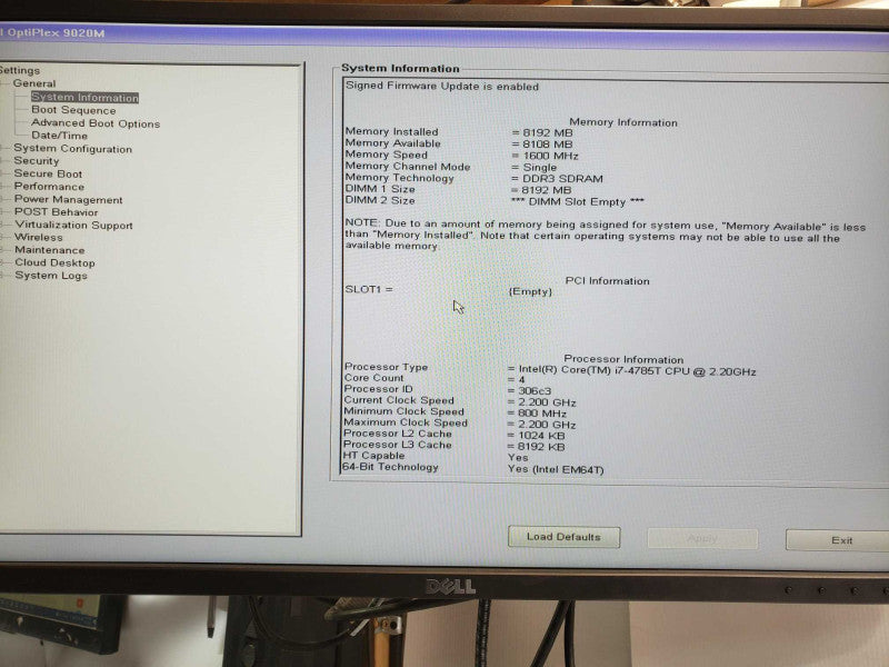 Dell Optiplex 9020M Mini, Core I7-4785T 2.2GHz, 8GB DDR3 |