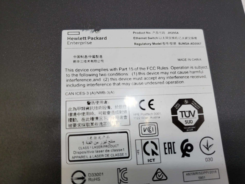 HP HPE OfficeConnect 1950 JH295A 12XGT 4SFP+ Managed Switch )