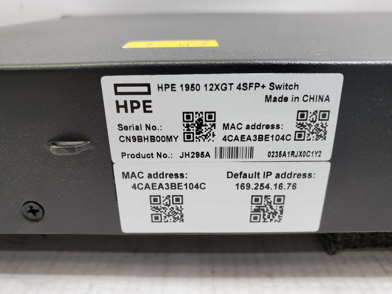 HP HPE OfficeConnect 1950 JH295A 12XGT 4SFP+ Managed Switch )
