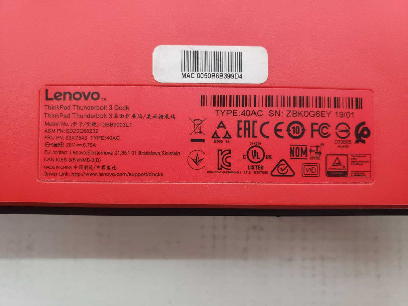 Lenovo Thunderbolt 3 Dock Gen 1 40AC Docking Station [