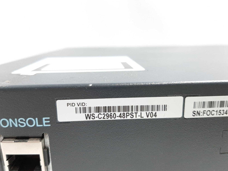 Cisco WS-C2960-48PST-L 48 Port PoE Ethernet Switch FACTORY RESET ~