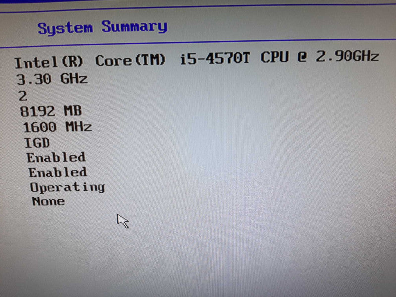 Lenovo ThinkCentre M73 Mini, Core I5-4570T 2.9GHz DC/8GB, No HDD, READ* ~