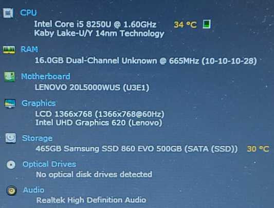 Lenovo ThinkPad T480 i5-8250U 1.6GHz 16GB RAM 500GB SSD 14\\" $