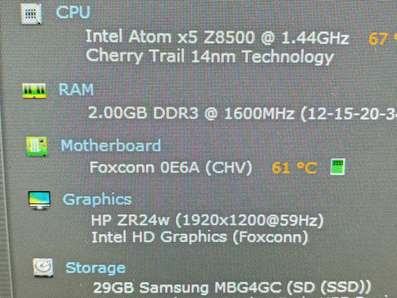 Kangaroo MD2B, SD1B Mobile Computer, Atom Z8500 1.44GHz 2GB RAM 32GB Storage |